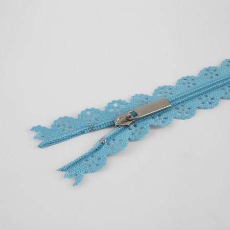 Lightning "Spiral", No. 3, insoluble, openwork, castle machine, 30 cm, blue color-1