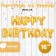 Foil ball 16 "Happy Birthday", capital letters, gold color