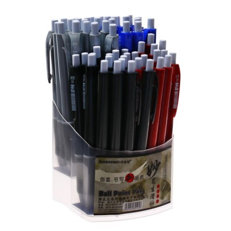Automatic ballpoint handle 1.0 mm, with a rubber holder, MIX case-4