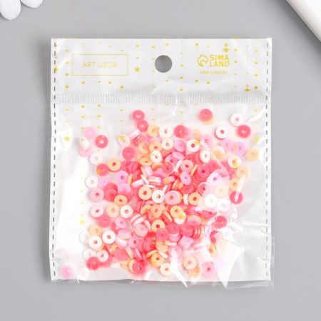 Beads for the creativity of PVC "Ring. Percore. Pink sunset" Set ≈ 330 pcs 0.1x0.6x0.6 cm 989737-3