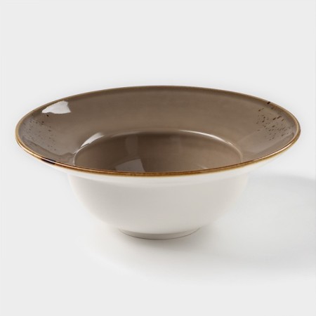 Porcelain plate for Magistro paste "Cerera", 400 ml, d = 19.5 cm, brown color
