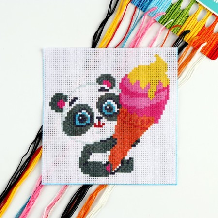 Cross -stitching "Sweet Panda", a set for creativity, 15 x 15 cm-2