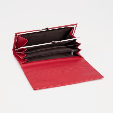 Women's wallet on magnets, red color-2