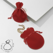 Velvet bag, 7 × 9 (the size of the useful part is 7 × 6), the color is red