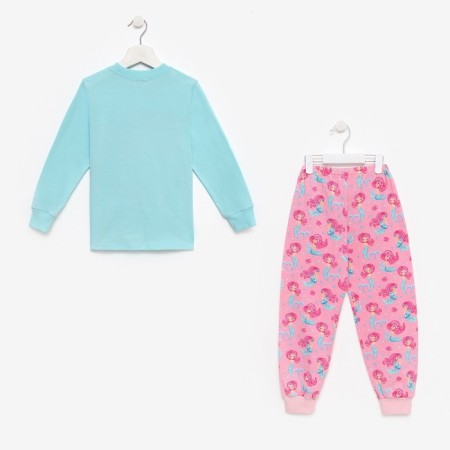 Pajamas for girls, pink/mint color, height 86-92 cm-7