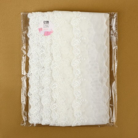 Lace on a grid, 60 mm × 9 ± 0.5 m, white color-2