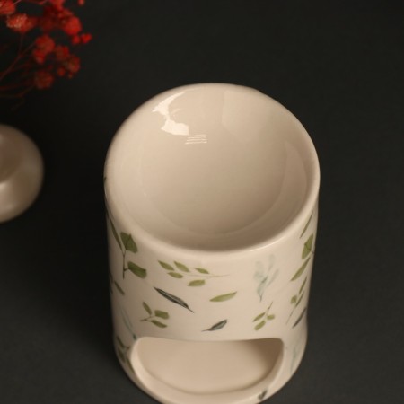 Aroma lamp ceramics "Clear. Snings" White 7.2x7.2x11.6 cm-6