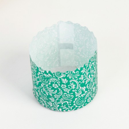 Paper form for cupcake, muffins and kulich "green flora" 70 x 60 mm-1