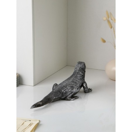 Figure "Varan", polystone, 14 cm, silver color-2