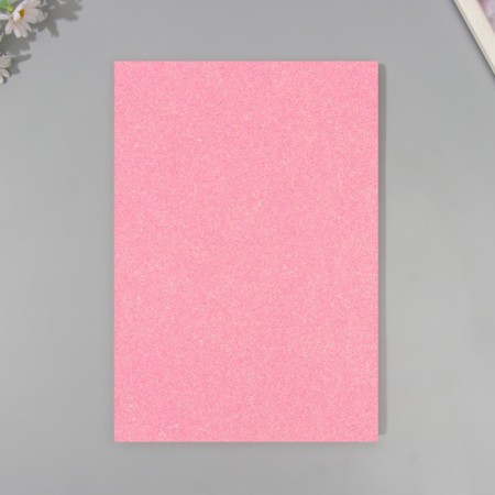 A set of glitter foamiran (5 sheets) 2 mm, 20x30 cm, light pink-3