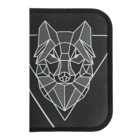 Penal 3 sections, tab inside, 140 x 210 x 40 mm, fabric, calligrata top Block "Wolf Graphics"-6