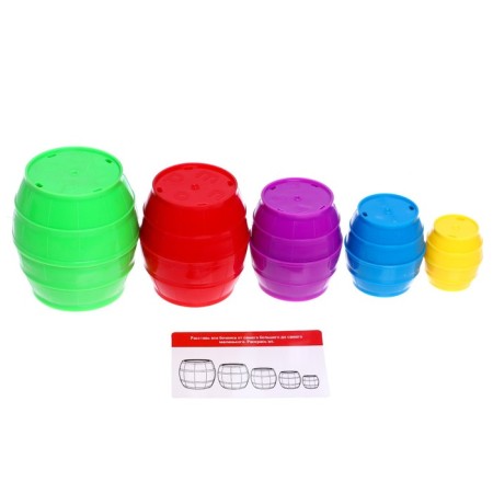 Developing set "colored barrels", as a nesting doll, a set of markers, write-stand cards-2