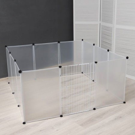 The aviary 12 sections is plastic, (link 50 x 70 cm), white