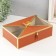 Casket glass, leatherette with a metal frame "Butterfly" red 24x16.5x8 cm