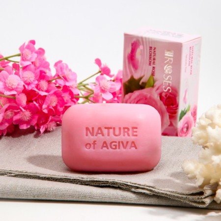Toilet soap "Nature of Agiva" with rose petals, 75 grams