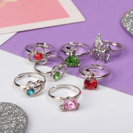 Children's ring "Favorite animals", Mix shape, color, dimensionless