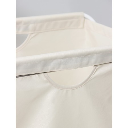 Basket-mezzle for linen on a metal frame, 53 × 39 × 62 cm, beige color-5