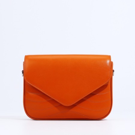 Women's bag Fabula on a magnet, long belt, orange color