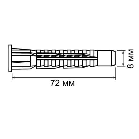 Steelrex dowel, universal, with board, polypropylene, 8x72 mm, 500 pcs-2