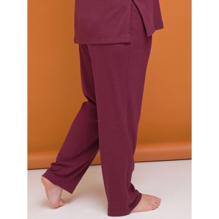 Female trousers, size 5xl, burgundy color-1
