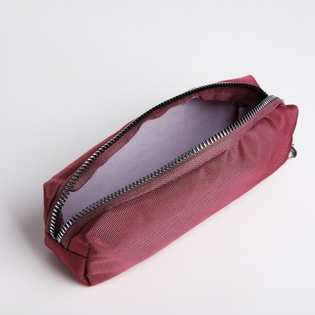 A backpack with a zipper, 5 outer pockets, pencil case, burgundy color-8