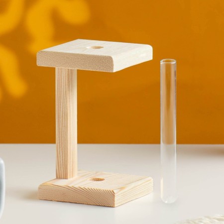 Kashpo wooden 9 × 9 × 16.5 cm with 1 flask "Square", naturally give beautifully-2