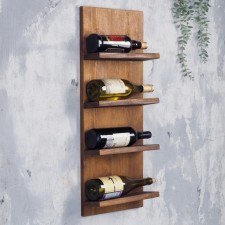 Wooden shelf for 4 bottles, 73x30x12 cm