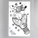 Stick plastic interior black "light bulb and space" 37x58 cm