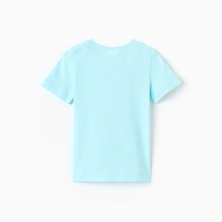 T-shirt for the boy "Whales", blue color, height 128-134 cm-3