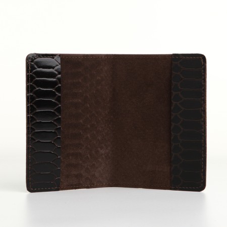 Cover for passport, Textura, brown color-4