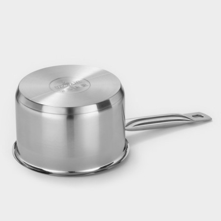 Stear, 2 l, d = 16 cm, h = 10 cm, metal cover, triple bottom, induction, silver color-5
