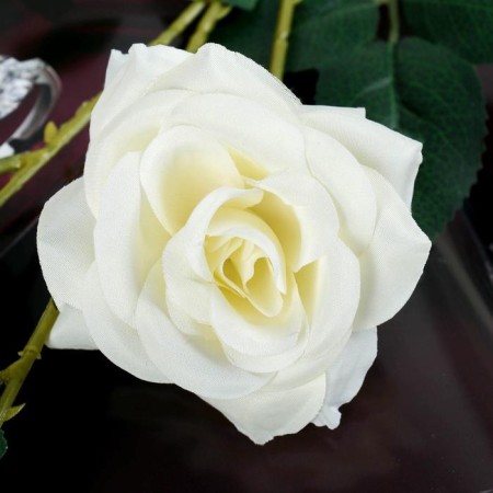 Artificial flowers "Troy rose" 6x61 cm, white-1