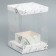 Gift box for flowers with a vase and PVC windows folding, packaging, "marble", 16 x 23 x 16 cm