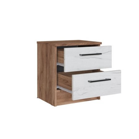 Bedside table, 402x334x450, crap tobach/oak craft white (vegas bedroom)-1