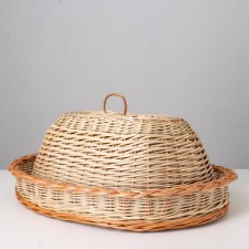 Bakery with a lid of oval rod, 30x40khn18 cm, willow