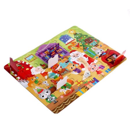 Puzzle with windows "Workshop of Santa Claus"-6