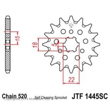 Звезда ведущая, JT 1445.13SC с самоочисткой, цепь 520, 13 зубьев