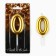 Candle for the cake, number “0”, gold, 4 x 10 cm.
