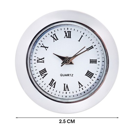 Quartz clock, D-2.5 cm, LQ377A, discrete move, silver