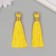 Decor for creativity Textile "Brush. Olivia" yellow set 2 pcs 8x1.2 cm