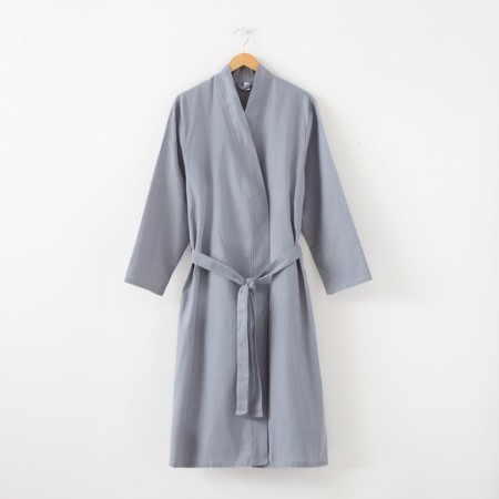 Wafel dressing gown for economy and I am size 46-48, gray, 100% cotton, 200g/m2-4