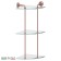 The corner shelf is three -tier, width 23 cm, glass, antique copper