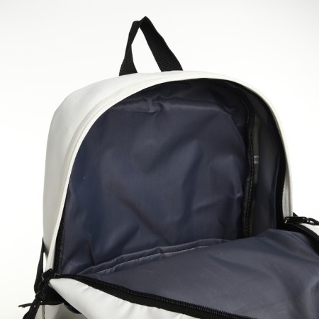 Youth backpack from textiles, 2 pockets, black/white color-6