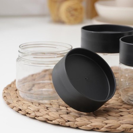 A set of containers for bulk products, 3 items, 500 ml, black color-2