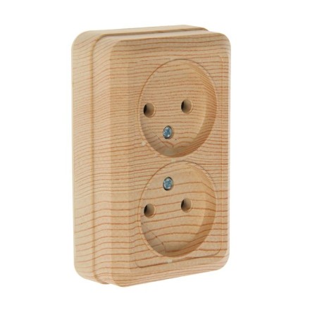 UNIVERSAL Olympus socket, 16 A, double, external, without salary, pine color