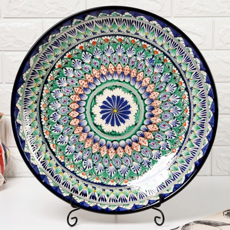 Largan Rishtan ceramics "Patterns", 42 cm, Blue Mix-1