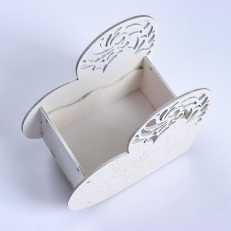 Kashpo wooden "Openland heart", white, 18 × 8.6 × 14 cm-3