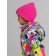 Knitted hat for girls, size 46, Fuchsia color