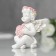 Figure Polystone "Angel with a heart of pink roses" 7.5x6x6 cm