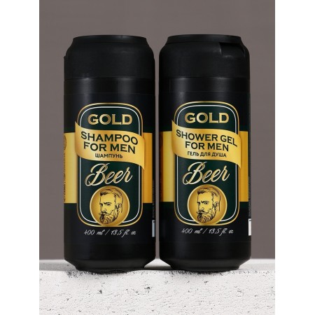 Hard Line set Gold Beer, shower gel and hair shampoo, 2x400-2